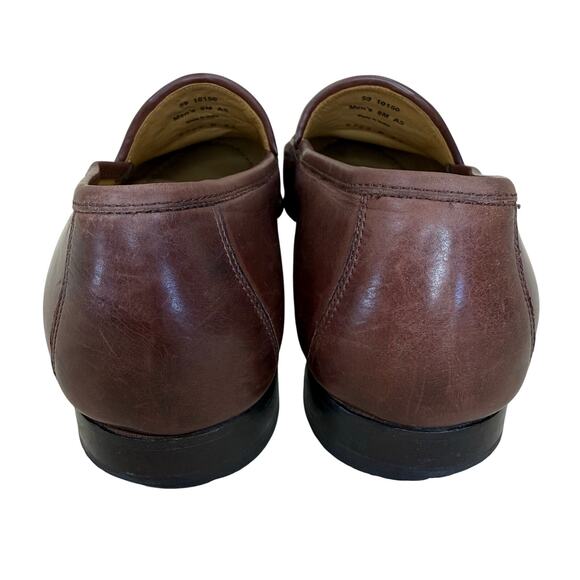 Johnston & Murphy Loafers Men’s 8 Brown Woven Genuine Leather Basket Weave